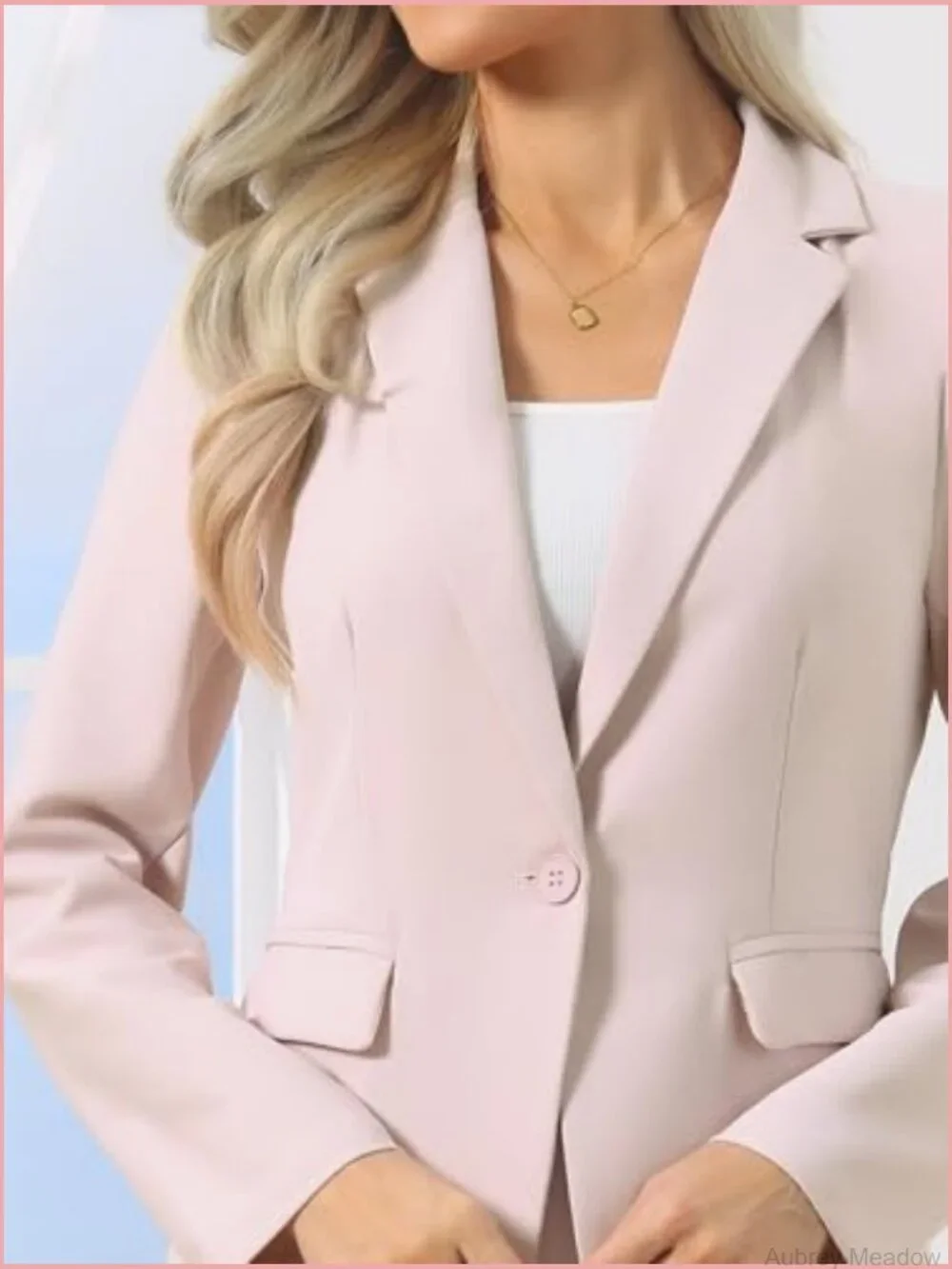 Women's Business Blazer Notch Lapel Long Sleeve Work Office Suit Jacket